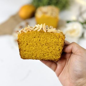 mango cream & nut cardamom semolina cake