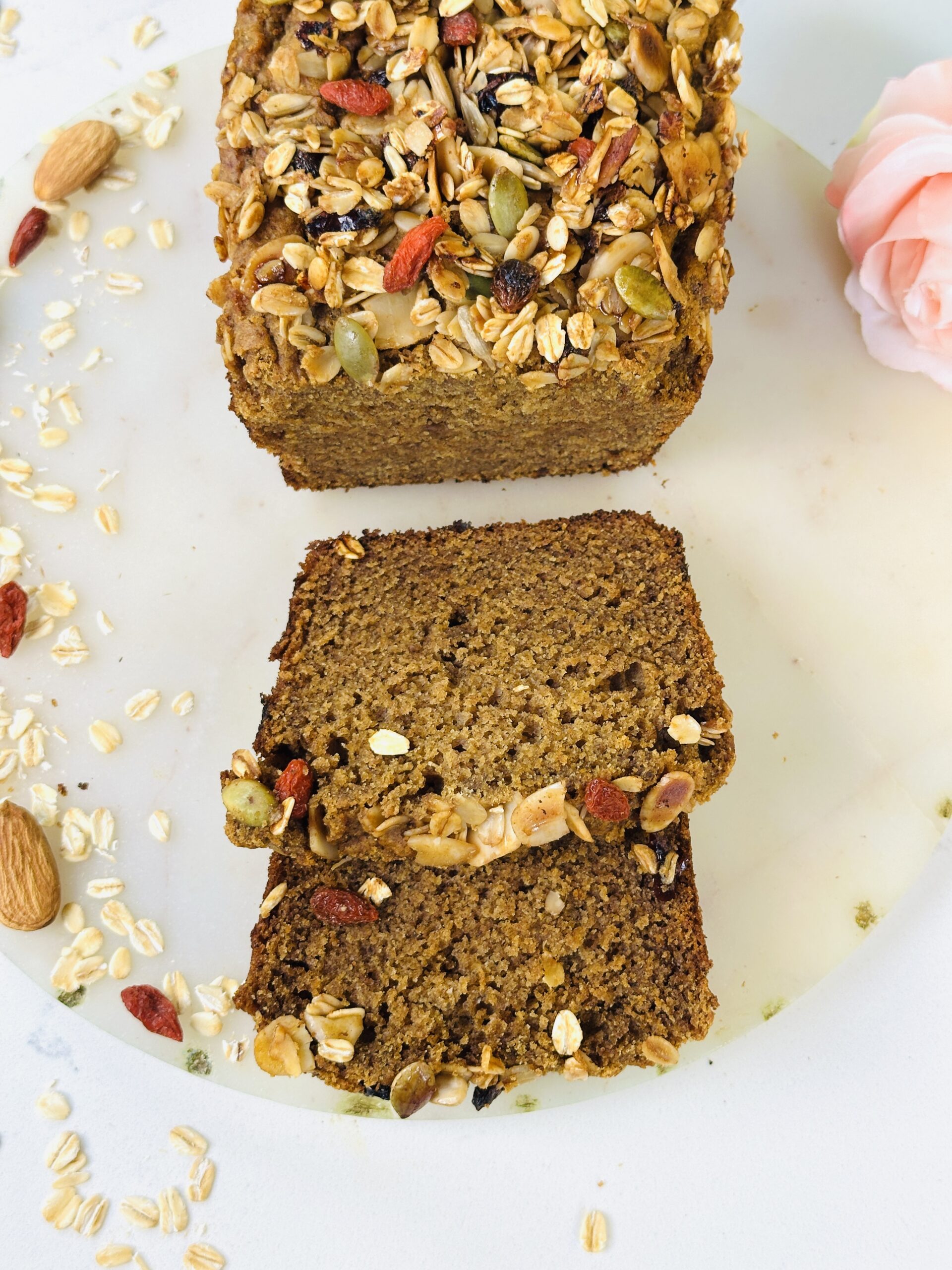 oats and dates granola tea cake