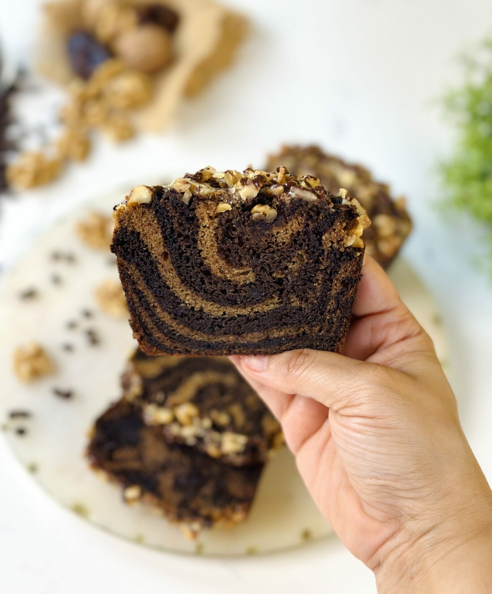Dates & Walnut Marble Tea Cake